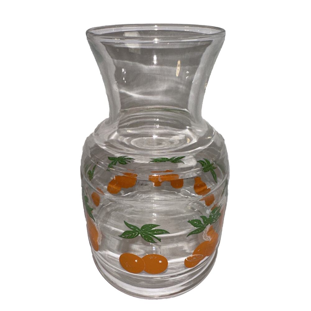 Anchor Hocking Vintage 1987 Orange Juice Breakfast Carafe 24oz Jar Pitcher